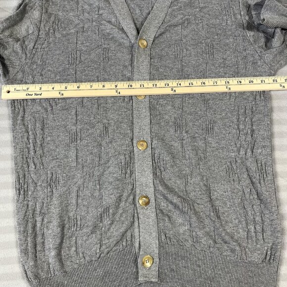 Nom de Guerre Cardigan Sweater Mens Large Gray Button Up Textured Knit Japan - Picture 5 of 7